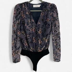 Apricot Lane Floral Velvet/Velveteen Bodysuit